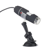 Microscopio digital USB 2 en 1 con sensor de imagen HD de 0,3 MP y lupa de 1600X con 8 LED y soporte profesional, 1600X
